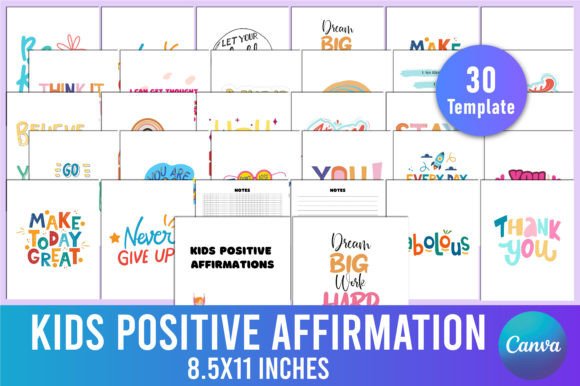 Download Kids Positive Affirmations for Canva - Kids positive affirmations Collection