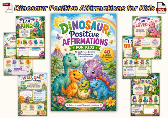 Download Dinosaur Positive Affirmations for Kids - Premium Resources