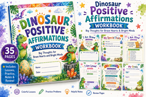 Download Dinosaur Positive Affirmations for Kids - Premium Resources